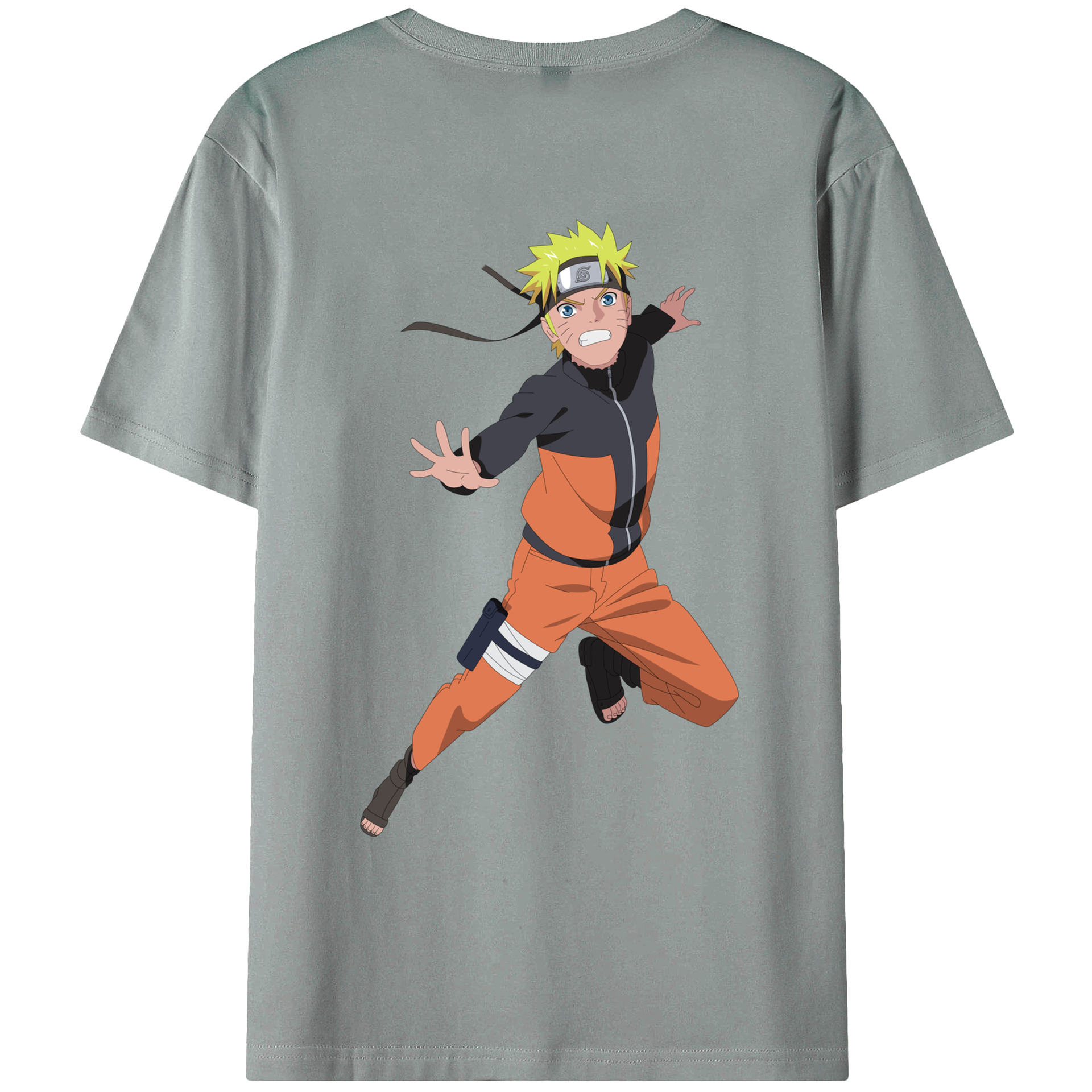 （画像用） NARUTO -ナルト- うずまき ナルト Uzumaki Naruto 綿100％ メンズ半袖Tシャツ（バックプリント） 通気性